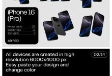 49款高级iPhone16Pro苹果手机智能贴图效果ps样机素材 百度网盘下载-紫媛素材网