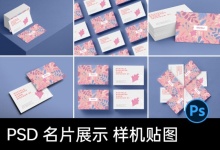 16套时尚简约名片卡片提案智能贴图展示效果ps样机素材 百度网盘下载-紫媛素材网