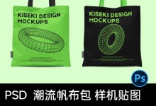 3款潮流创意帆布包手提袋VI提案效果展示贴图ps素材 百度网盘下载-紫媛素材网