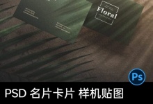3款创意光影简约商务名片卡片效果VI展示贴图ps样机素材 百度网盘下载-紫媛素材网